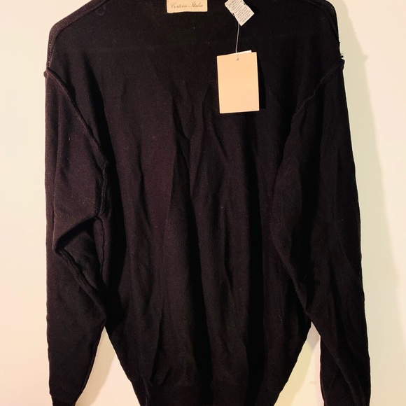 CORTINA ITALIA MERINO WOOL SWEATER SIZE M BLACK - Picture 14 of 15